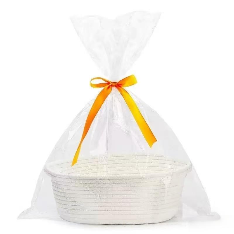 Baby Clothing Basket - Woven Basket with Gift Bags, Ribbons,