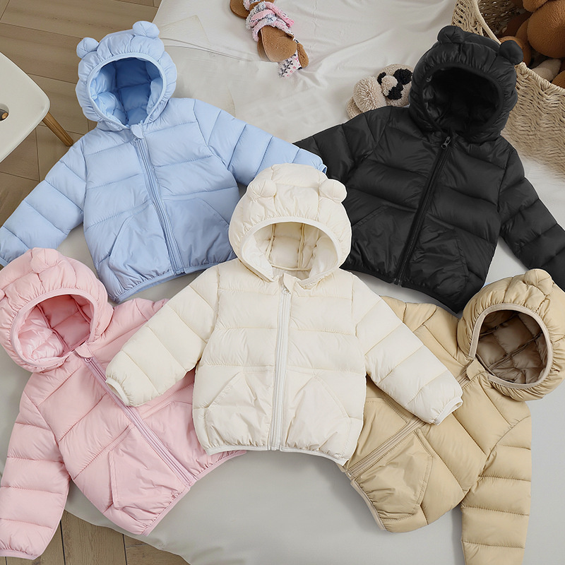 Baby Clothing Zip - Children's Down Coat Girls Hooded Jacket