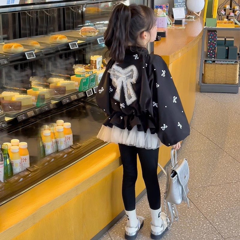 Kids Girls Coat Children's Bow - Baby Clothing Zip 评论和价格