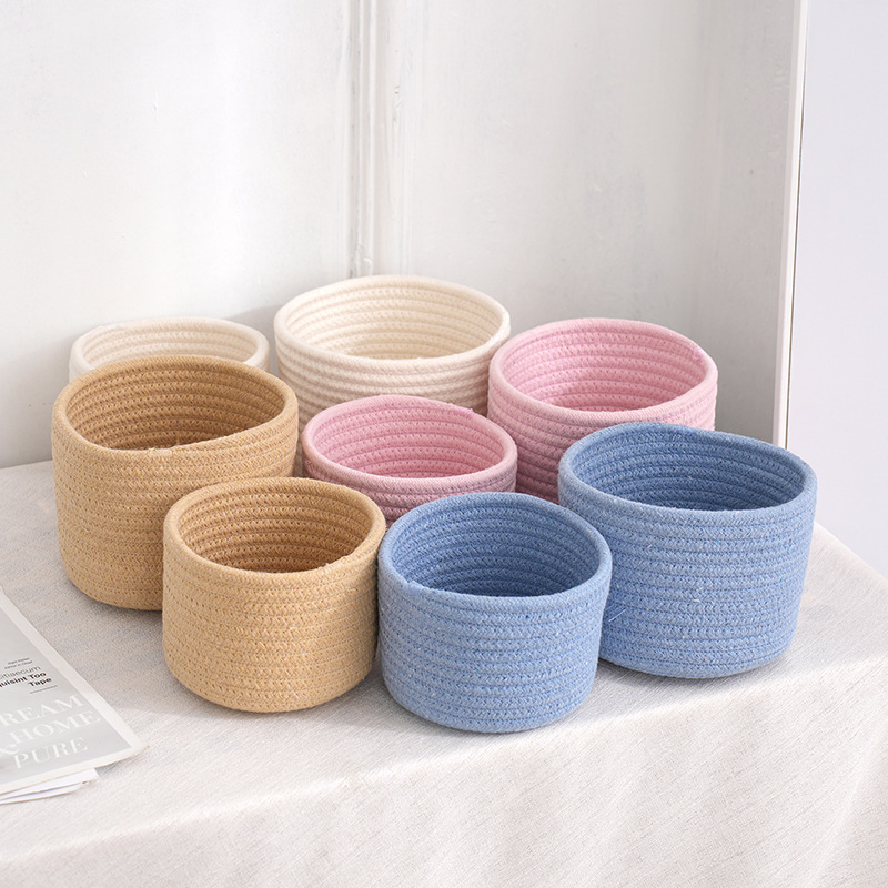 Handmade Woven Cotton Rope Wov - Baby Clothing Basket 评论和价格