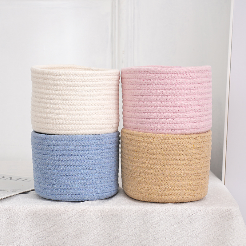Handmade Woven Cotton Rope Wov - Baby Clothing Basket 评论和价格