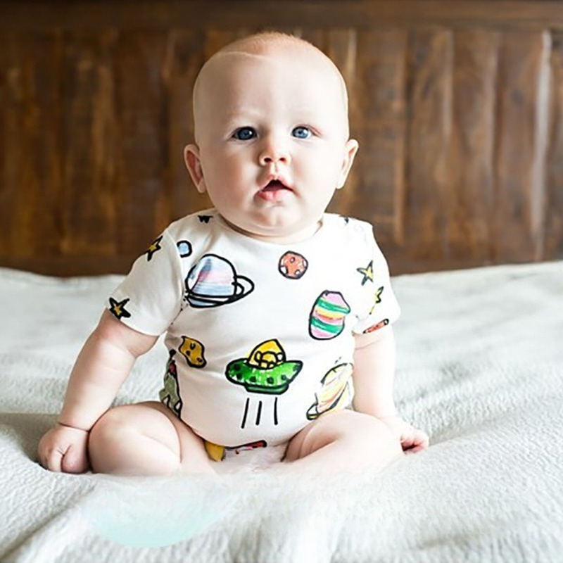 Baby Bodysuit Short Sleeve Sum - Baby Clothing Zip 评论和价格