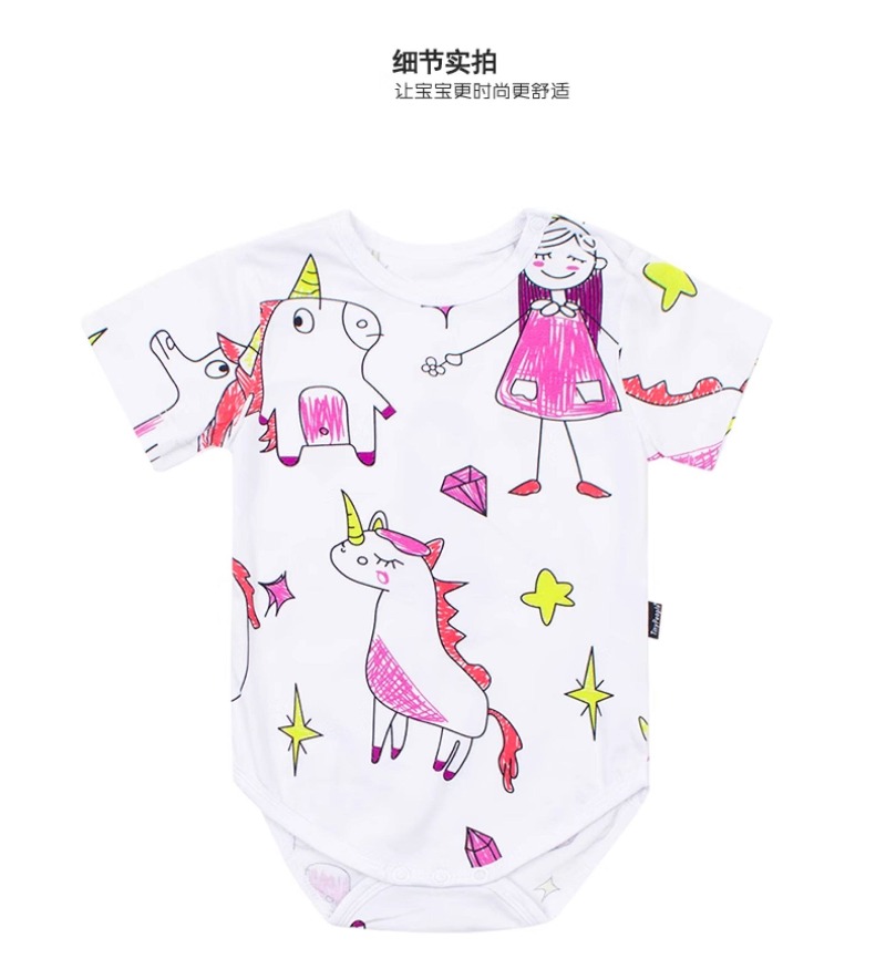 Baby Bodysuit Short Sleeve Sum - Baby Clothing Zip 评论和价格