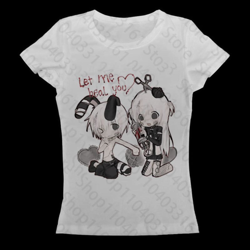Anime Girl Y2k T-shirt Gothic  - Baby Y2K Clothing 评论和价格