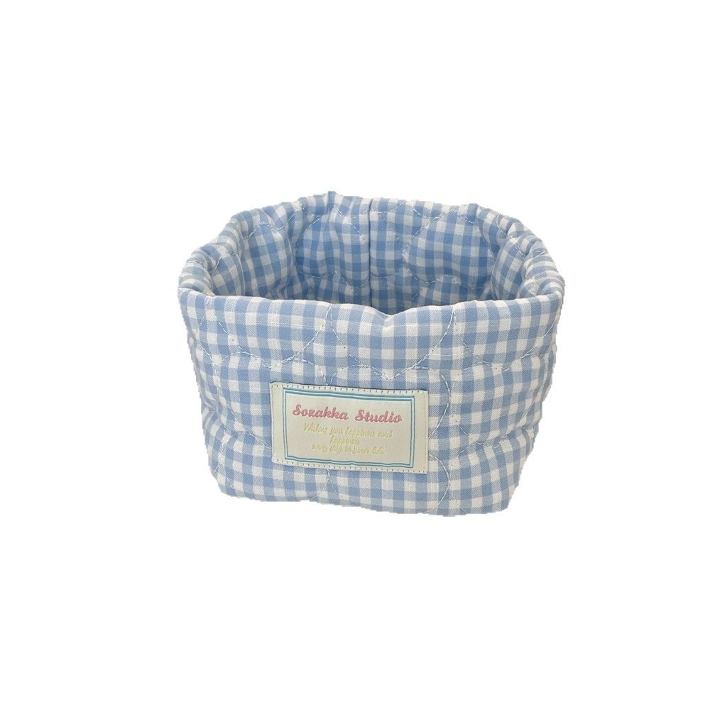 Plaid Stripe Grid Fabric Stora - Baby Clothing Basket 评论和价格