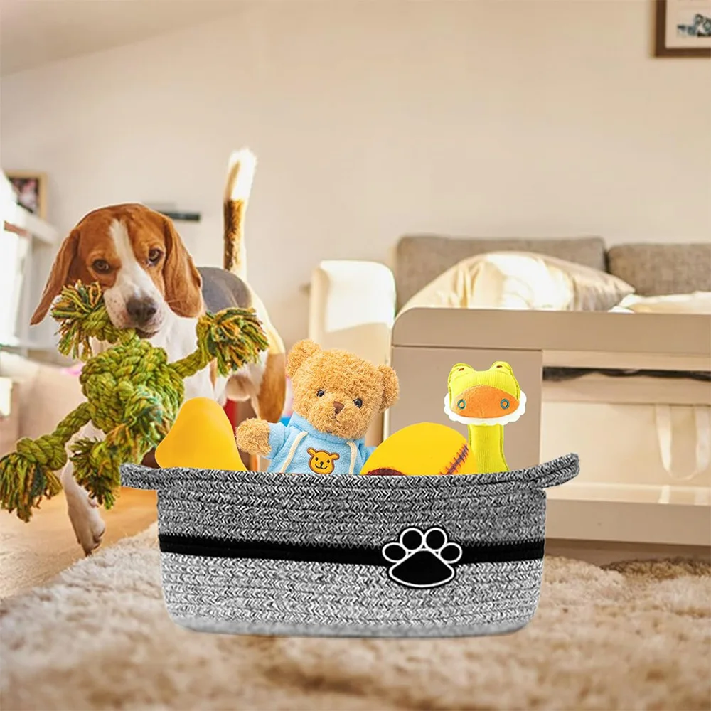 Pet Toy Storage Basket with Ha - Baby Clothing Basket 评论和价格