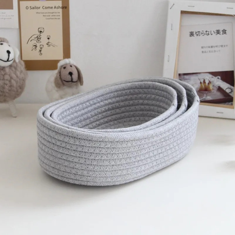 Nordic Cotton Rope Woven Stora - Baby Clothing Basket 评论和价格