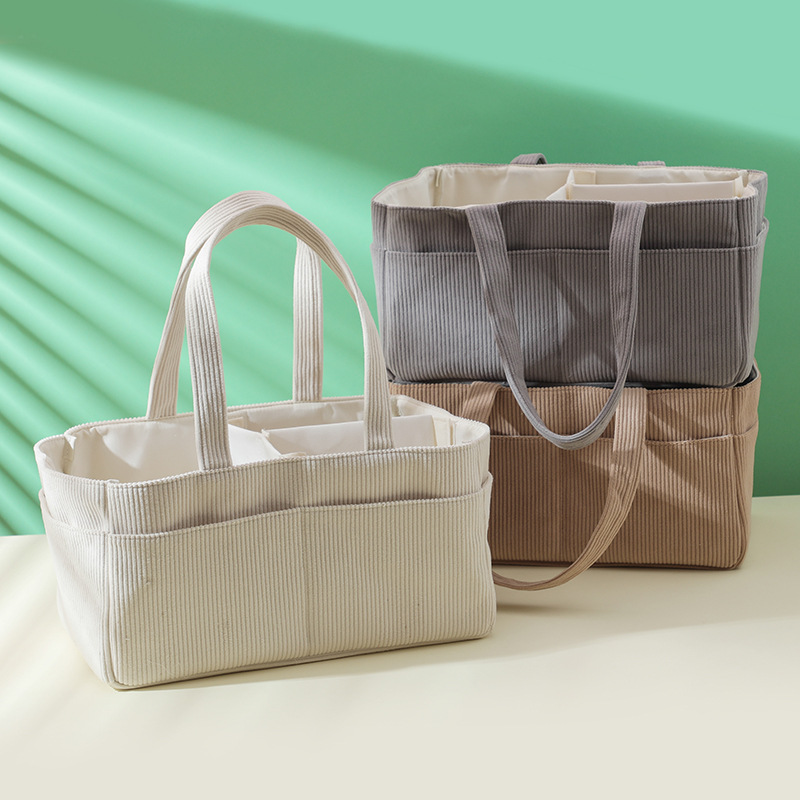 New Corduroy Diaper Caddy Orga - Baby Clothing Basket 评论和价格