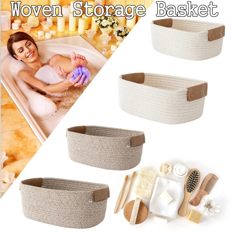 Woven Cotton Rope Desk Storage - Baby Clothing Basket 评论和价格